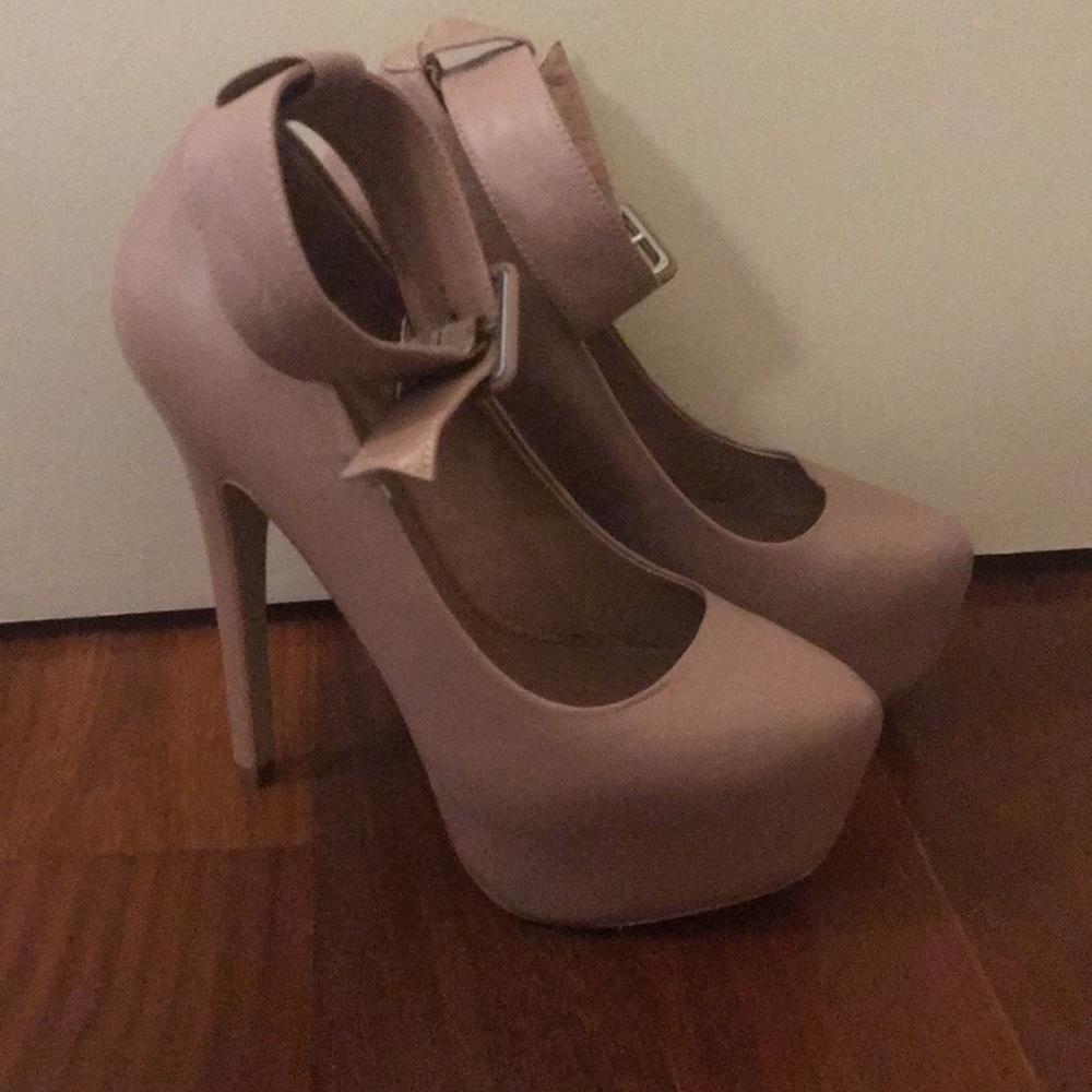 Blush Leather Heels